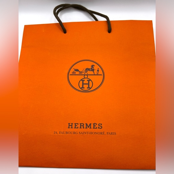 Hermès Empty Orange Shopping Gift Tote Bag 12x12x3.8 in - Picture 4 of 7